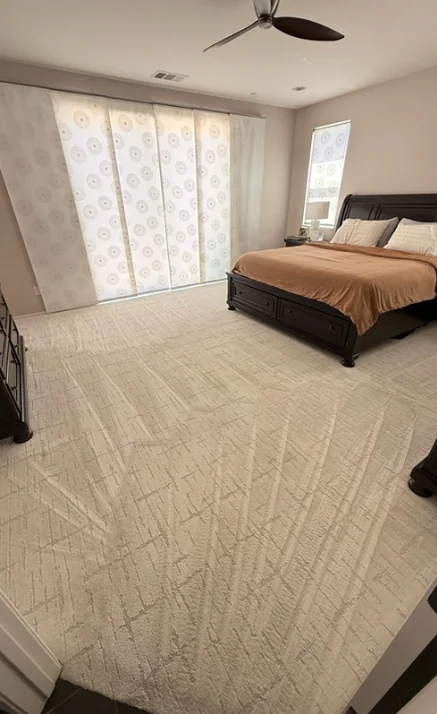 After: Bedroom carpet before and after cleaning