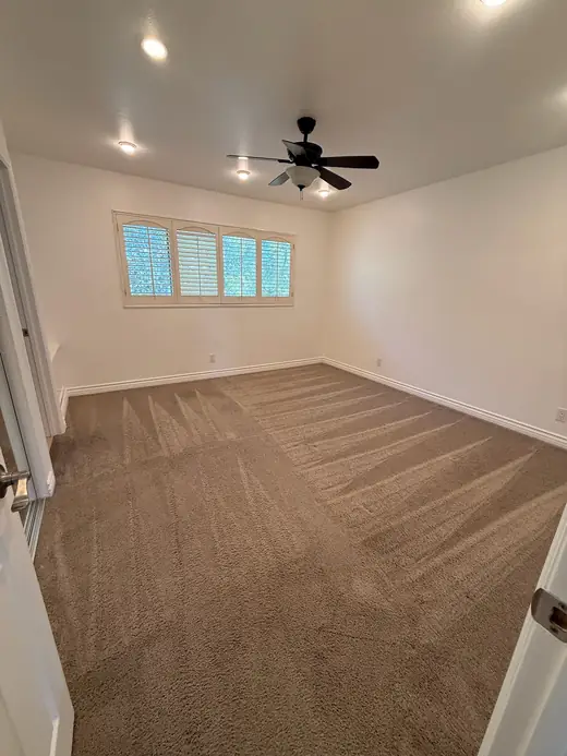 Cleaned carpet in an empty bedroom