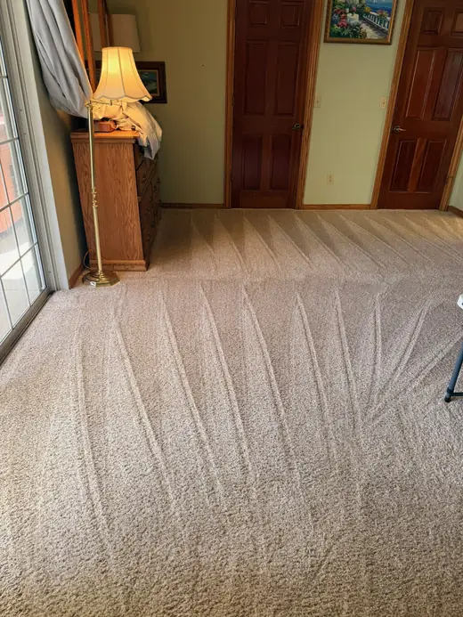 Cleaned beige carpet in a living room