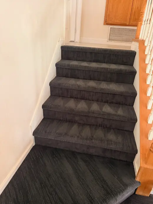 Cleaned carpeted staircase