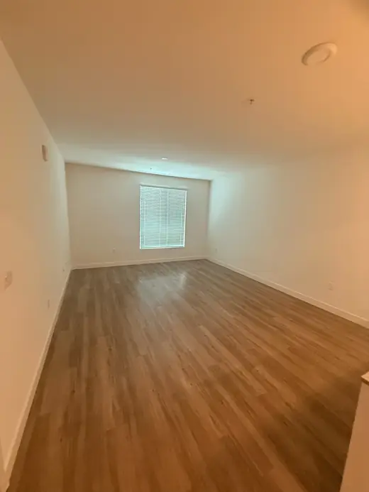 Empty room with clean laminate flooring