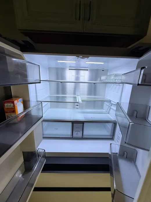 Clean, empty refrigerator interior